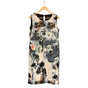 Picadilly Dress NWT Sz MEDIUM Floral Watercolor SLEEVELESS MSPR $104 Lined Blue